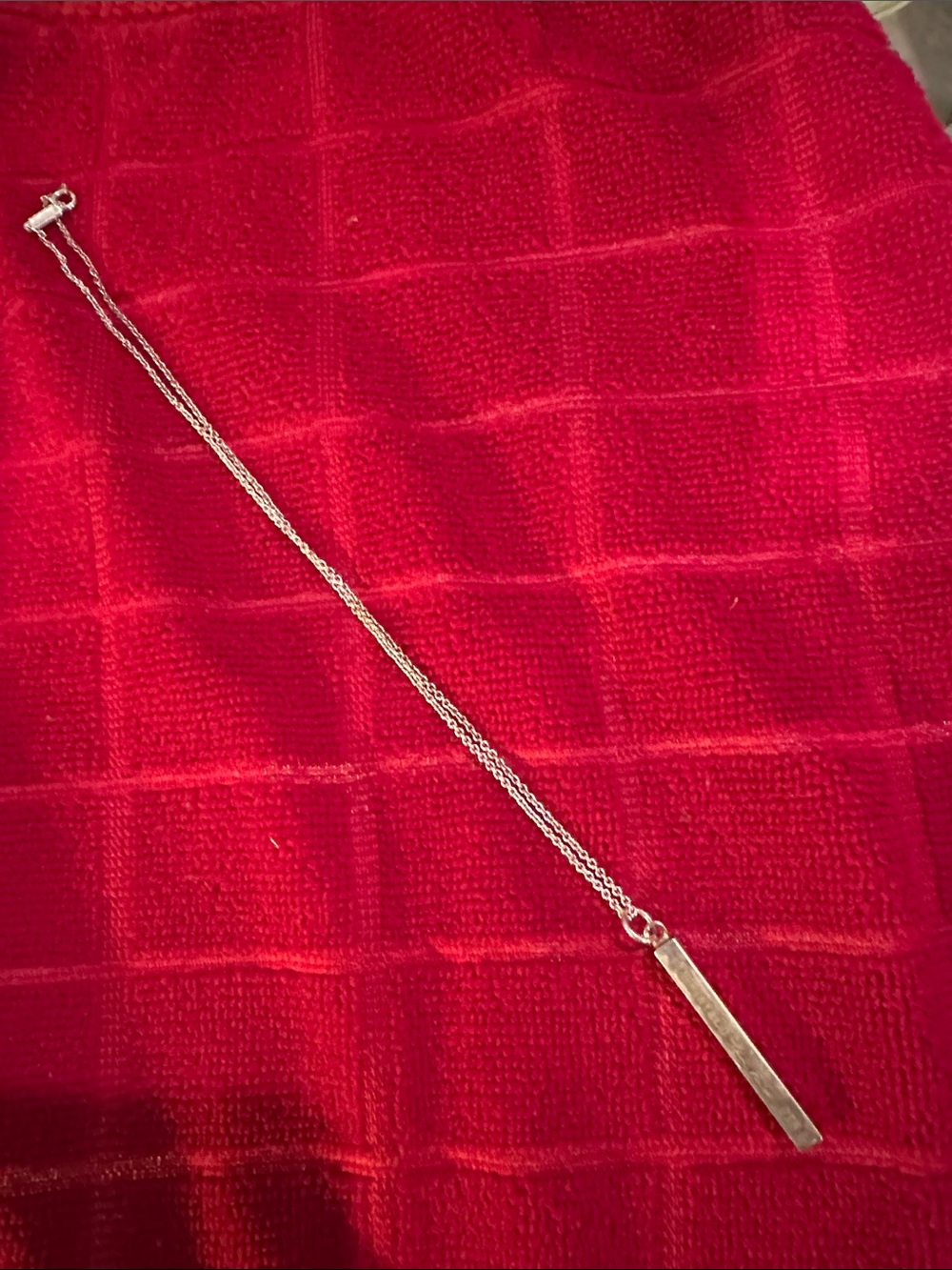 Tiffany & Co Silver Bar Pendant Necklace - Minimal Women's Jewelry